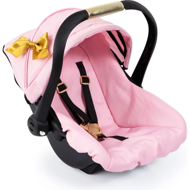 Bayer Design 67990AA Puppen-Autositz EasyGo, Puppenzubehör, passend zu Vario-Puppenwagen, mit Abdeckung, rosa, Gold mit Schleife - Preisvergleich – Bild 1