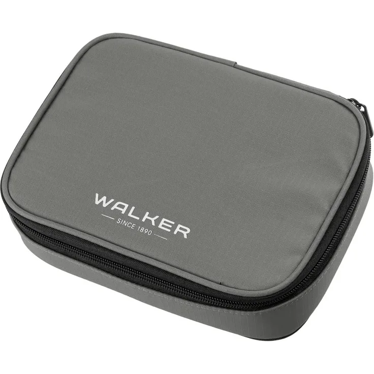 Walker 49114-375 - Schlamperbox Big "Steel Grey", Federmappe mit großem Hauptfach, doppelseitiger Trennwand mit 26 Stiftfächern, Stundenplan-Steckfach, Zippfach und stabilem Reißverschluss