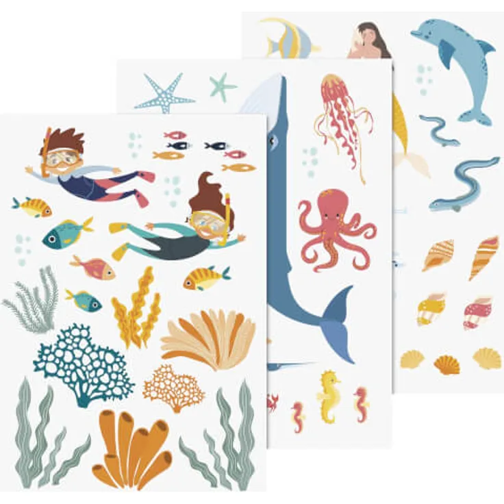 Fenster-Sticker Unterwasser 3er