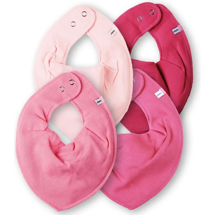 Pippi 4er Set Baby Dreieckstuch Halstuch Lätzchen PINK