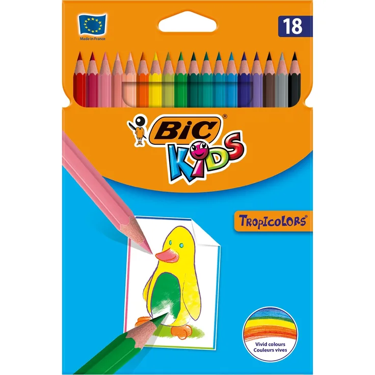 Bic - Kredki Tropicolor Pudelko, verschiedene Farben (18 Stück)