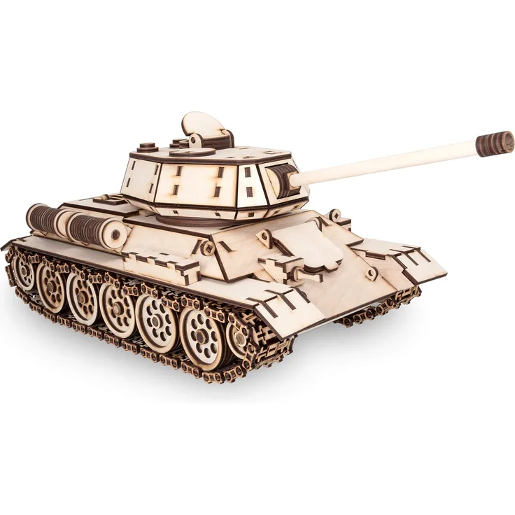 EWA Eco-Wood-Art EWA EcoWoodArt 3D Holzpuzzle für Jugendliche und Erwachsene-Mechanischer Panzer T-34 Modell-DIY-Bausatz, Selbstmontage