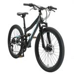 BIKESTAR 'Fully Mountainbike' Kinderfahrrad, 24 Zoll, ab 8 Jahre, 21 Gang Shimano, Scheibenbremsen, Schwarz - Preisvergleich