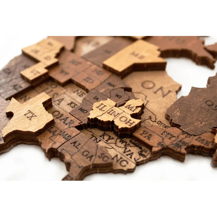 EWA Eco-Wood-Art - Holzpuzzles für Interieur und Design - Weltkarte S Schokoladenwelt - Souvenir, Geschenk, Küche, Wohnkultur, Interieur - 114 Stück