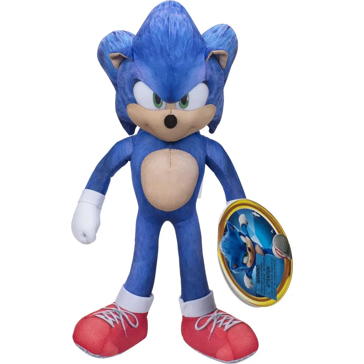 Sonic The Hedgehog 412774-PB Movie Sprechender Sonic, 30 cm Figur, Kuscheltier Plüsch, blau, 30cm