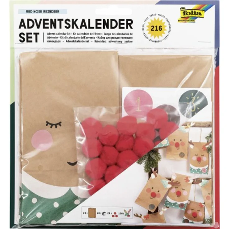 Folia Adventskalender Set RED NOSE REINDEER, 216-teilig – Bild 4
