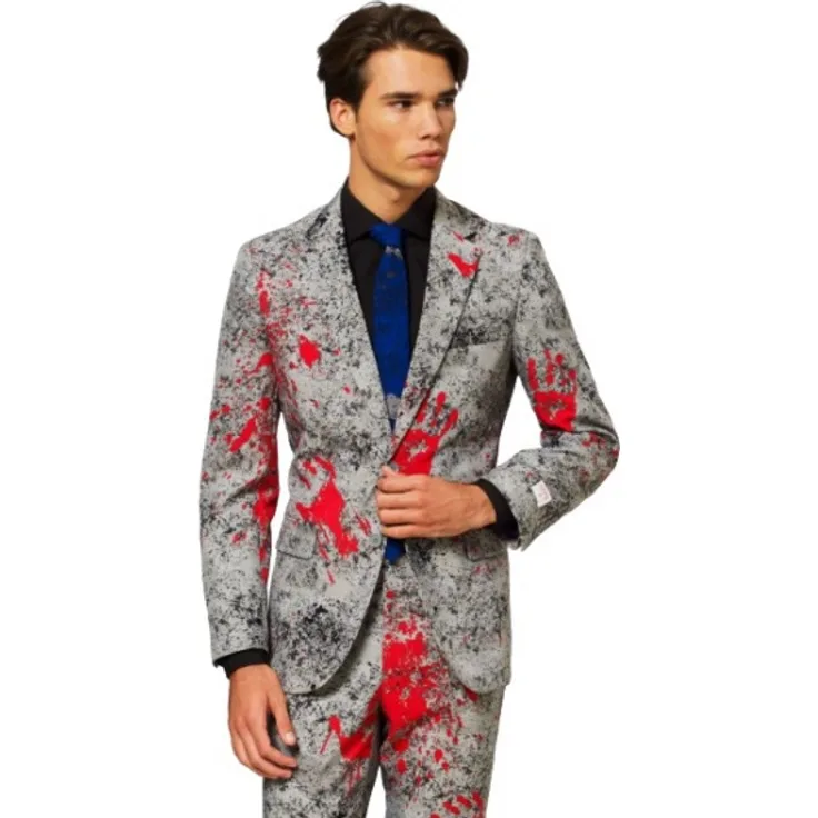 OppoSuits Zombiacherrenkostüm Polyester rot/grau Größe 58