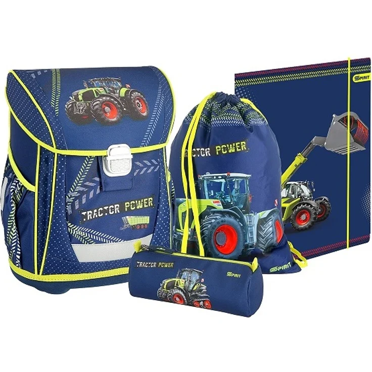 Jungen Schulranzen Set 4tlg. SPIRIT COOL Traktor Ranzen 1. Klasse Blau - Preisvergleich – Bild 1