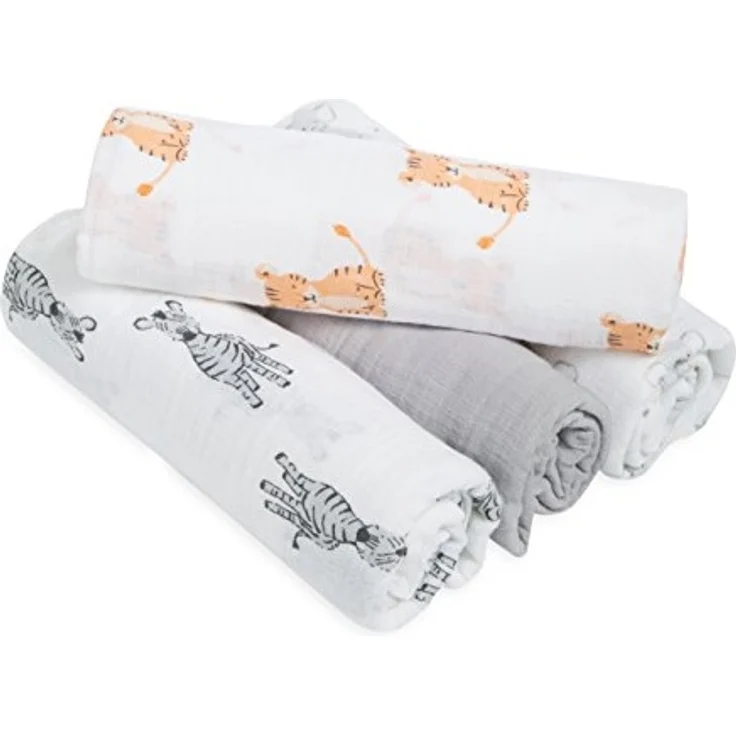 aden + anais 4-er Pack Pucktücher 'safari waves' 112cm X 112cm – Bild 1