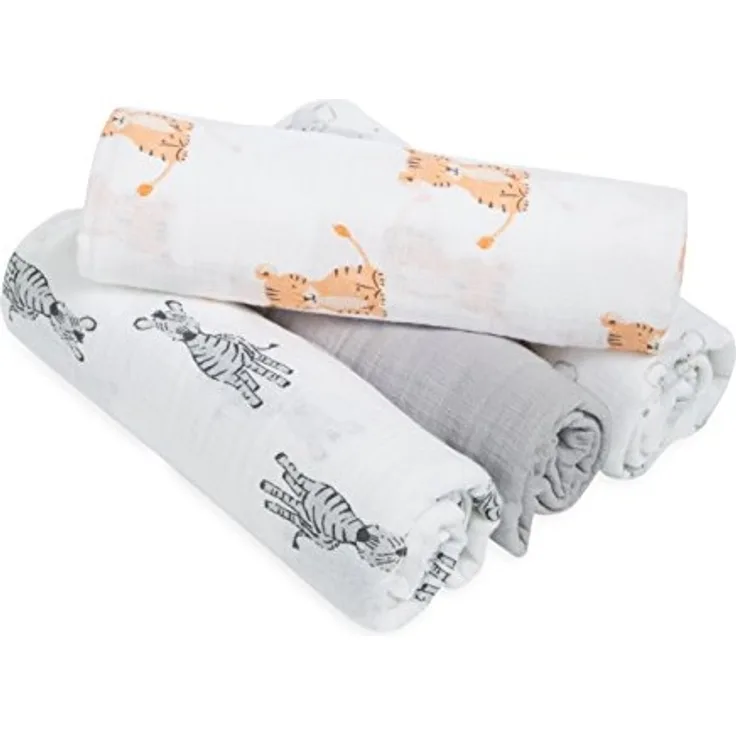 aden + anais 4-er Pack Pucktücher 'safari waves' 112cm X 112cm