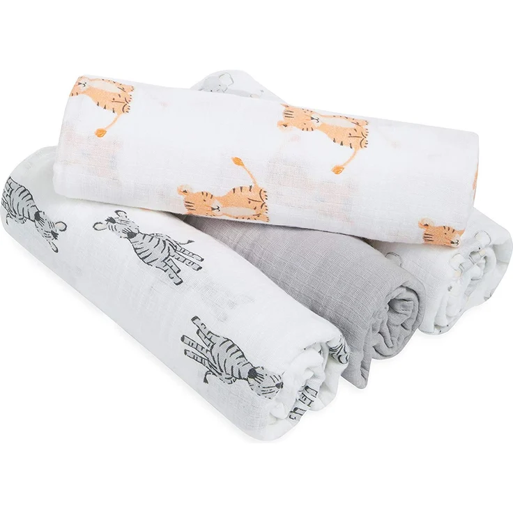aden + anais 4-er Pack Pucktücher 'safari waves' 112cm X 112cm – Bild 2