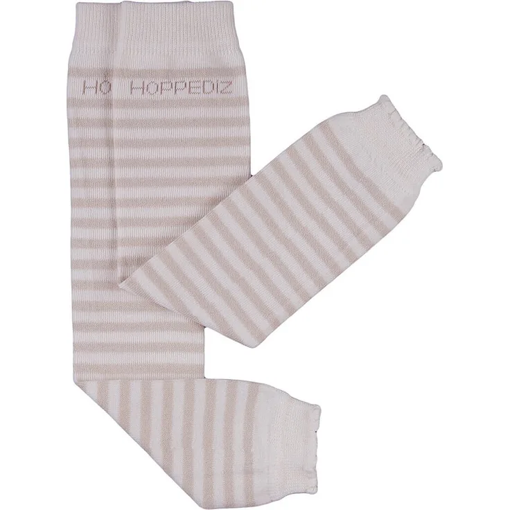 Hoppediz creme mit sandfarbenen Streifen Babystulpen von 0-ca. 3 Jahre 80% Bio (kbA) Baumwolle