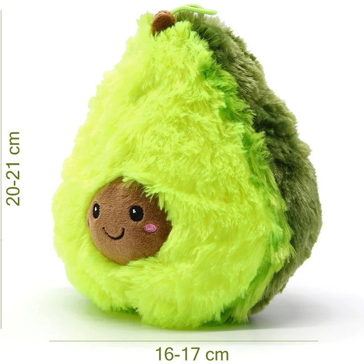 Soma Plüsch-Kissen Avocado Sofa-Rückenkissen Rund Lebensmittel Spielzeug Kuschel-Tier Plüsch-Tier Toy Früchte grün (Avocado 20 cm)+GRATIS Schlüsselanhänger – Bild 2
