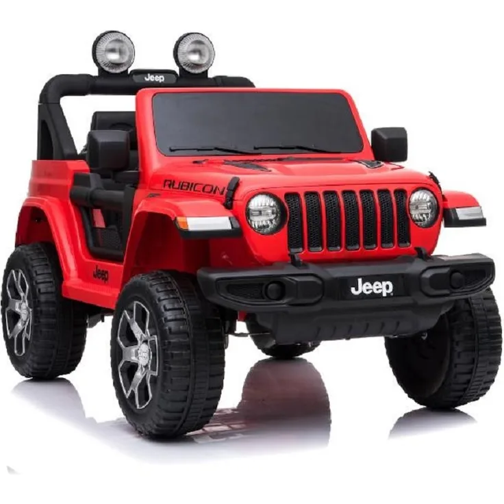 Kinderfahrzeug - Elektro Auto "Jeep Wrangler Rubicon" - lizenziert - 12V7AH Akku + 2,4Ghz+Ledersitz+EVA -Rot