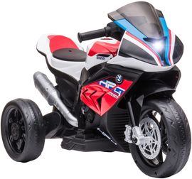 HOMCOM Elektro-Kindermotorrad mit Musik und Scheinwerfern, 3 km/h, Belastbarkeit 25 kg (Schwarz/Rot)