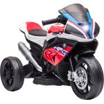HOMCOM Kinder Elektro-Motorrad Kindermotorrad 6V Elektrofahrzeug Elektro-Dreirad Kinderfahrzeug mit 3 Musikmodi 2,5km/h Elektromotorrad für Kinder ab 18 Monaten PP Metall Rot 82,5 x 42 x 54 cm