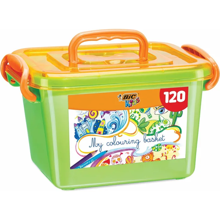 Bic Kids 9484261 Malkiste Set mit 120 Stiften 60 Buntstifte 60 Filzstifte
