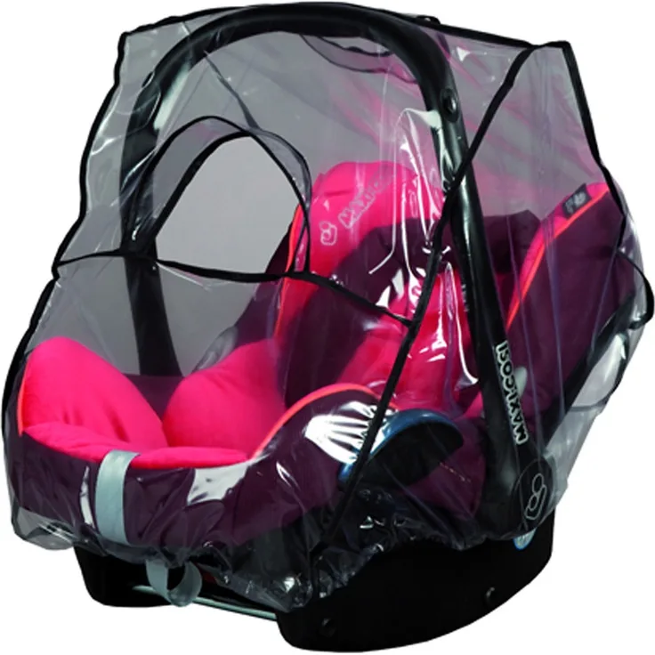 sunnybaby 13224- Universal Regenverdeck, Regenschutz für Babyschale, Baby-Autositz (z.B. Maxi Cosi, Cybex, Kiddy uva.)| Kontaktfenster | abdeckbare Trageöffnung | glasklar | Qualität: MADE in GERMANY