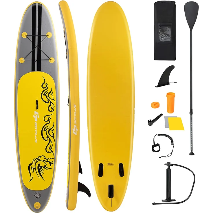 COSTWAY 335x76x15cm Stand Up Paddling Board, SUP Board aufblasbar Paddelboard mit Sicherheitsleine Paddel &  Pumpe Finne – Bild 1