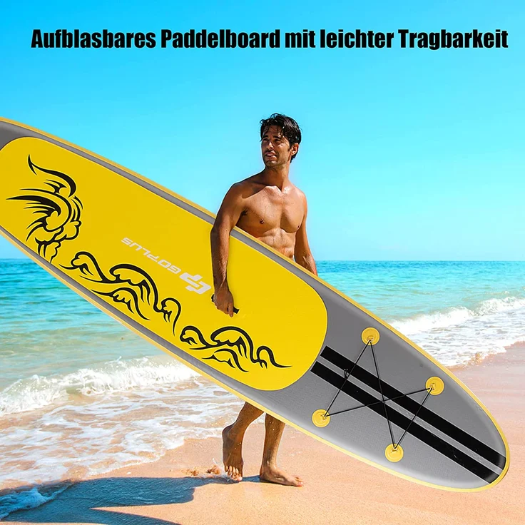 COSTWAY 335x76x15cm Stand Up Paddling Board, SUP Board aufblasbar Paddelboard mit Sicherheitsleine Paddel &  Pumpe Finne – Bild 2