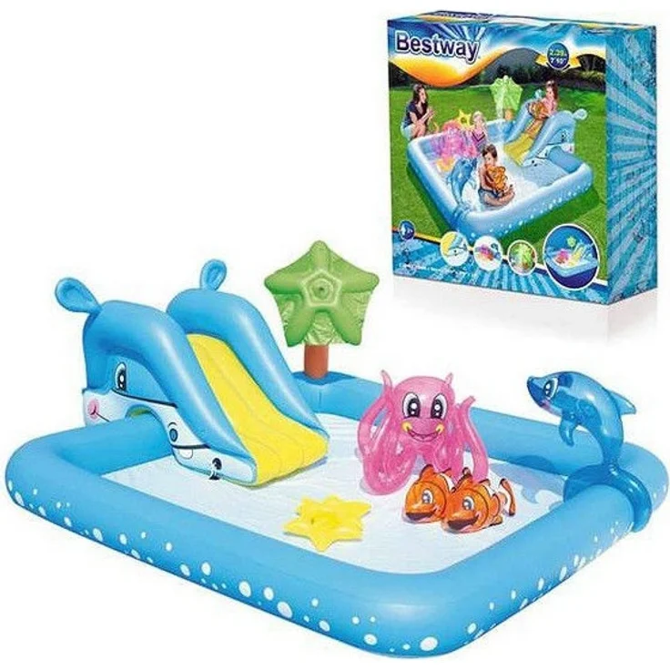 Bestway 'Wasserspielcenter "Aquarium"' 239 x 206 x 86 cm, ab 2 Jahren, inkl. Rutsche und Wasser-Sprüher – Bild 1