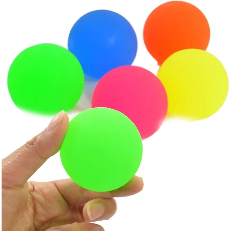 3X Flummi Groß Gummiball Neon XL ca. 60mm Spingball Bunt Mitgebsel Kinder