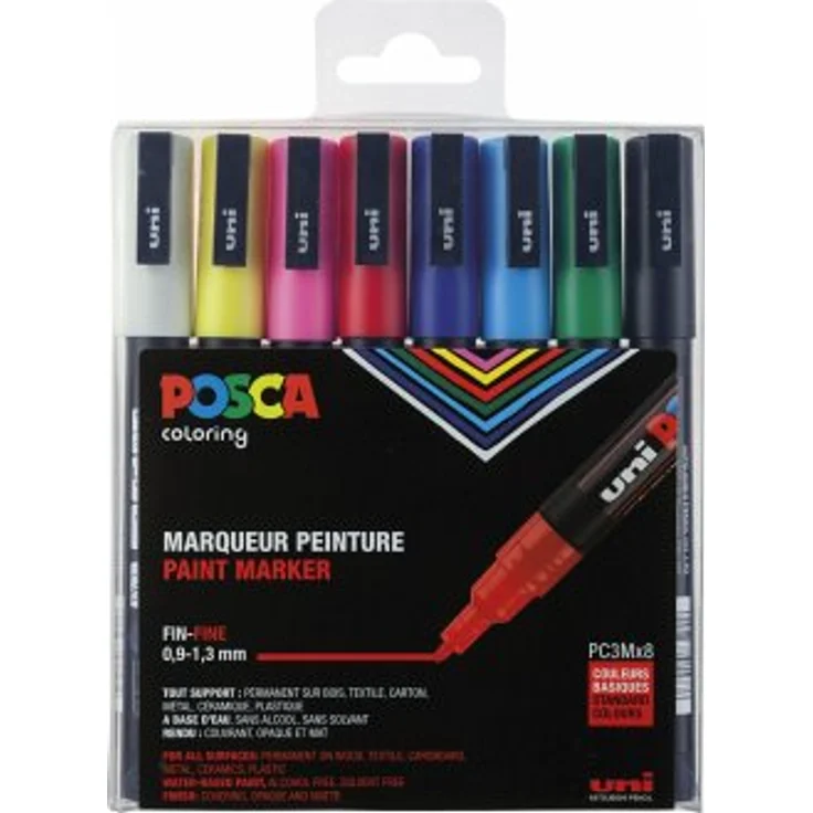 uni-ball Marker POSCA PC-3M Grundfarben 8er Set – Bild 1