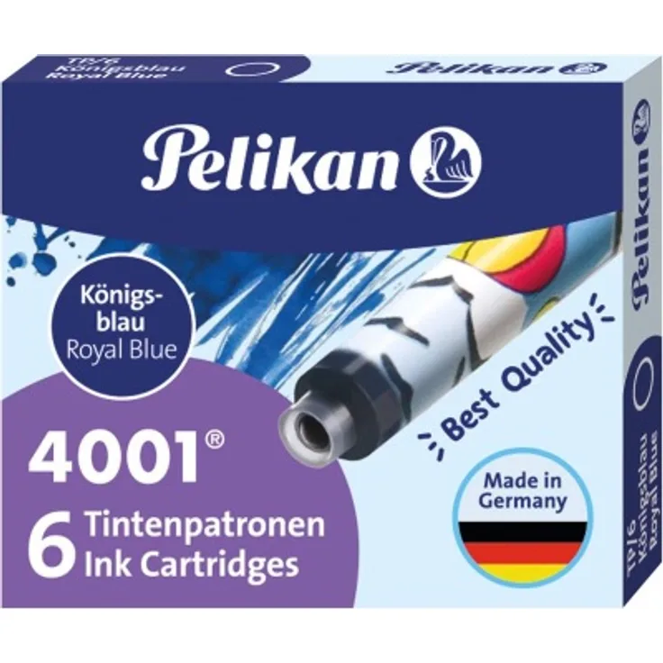 PELIKAN Tintenpatronen TP/6 Tinte 4001® Königsblau bedruckt