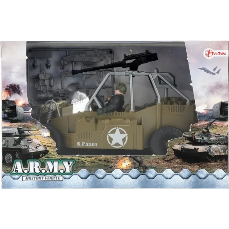 Toi-Toys militär-Spielset Armee-Jeep braun