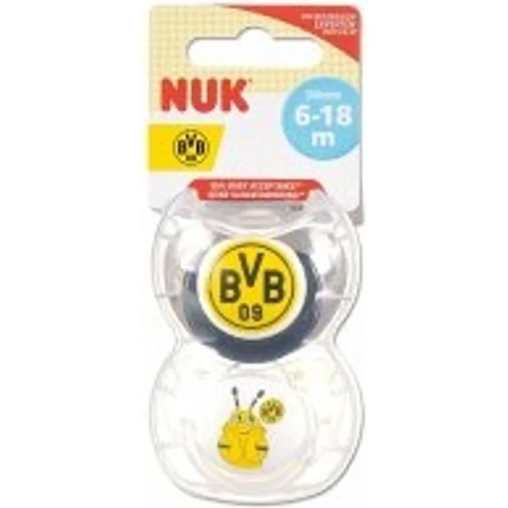 Borussia Dortmund 20430300/02 - Schnullerset NUK 6-18 Monate, 2er Set