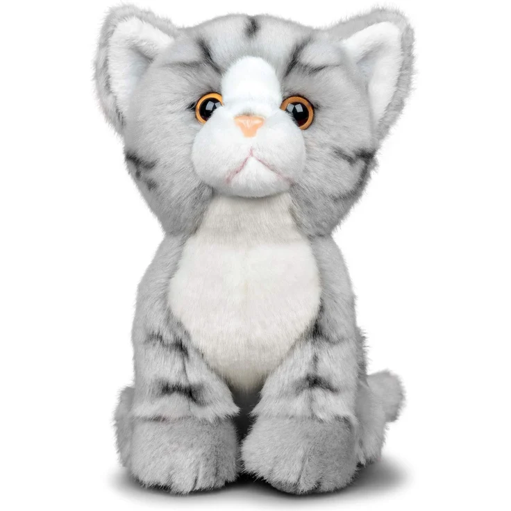 Animigos Plüschtier Katze grau tabby, Stofftier im realistischen Design, kuschelig weich, ca. 19 cm groß – Bild 1