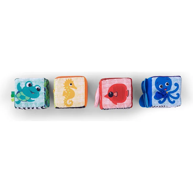 Baby Einstein, Explore & Discover Soft Blocks Spielzeug Stoffwürfel aus verschiedene Strukturen zur Förderung der Feinmotorik