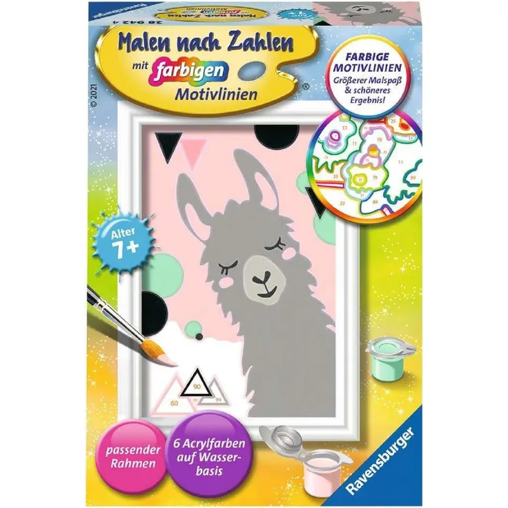 Ravensburger Malen nach Zahlen Malset Glückliches Lama