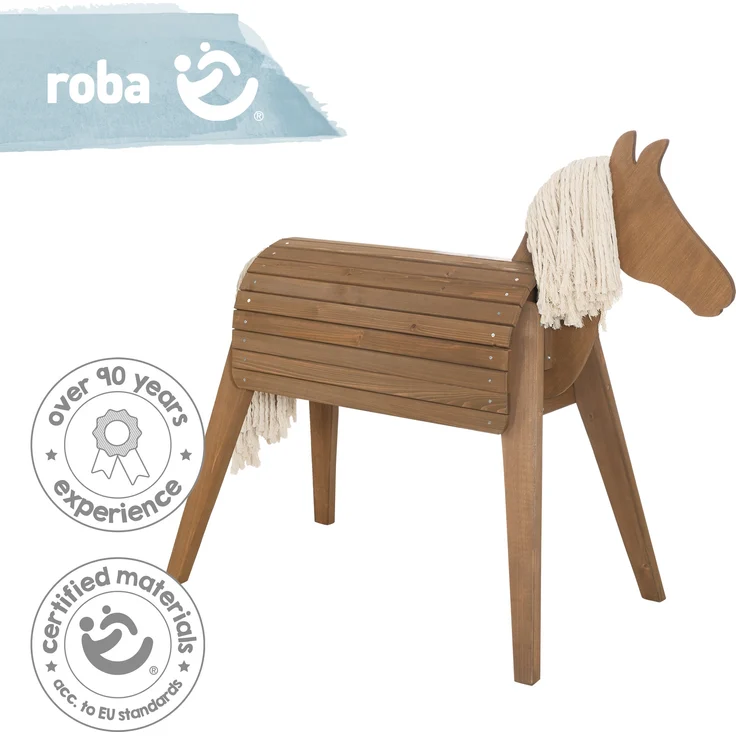 Roba 'Outdoor- & Gartenpferd', teakfarben, Spielpferd aus Massivholz, mit Mähne und Schweif, auch als Voltigierpferd geeignet, ab 3 Jahren - Preisvergleich – Bild 3