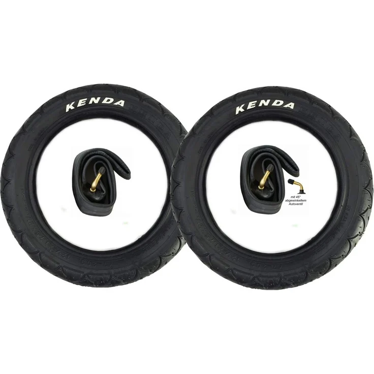 CBK-MS 2x 12" Reifen 12. 1/2 x1. 75 x 2. 1/4 = 47-203 + 2x Schlauch mit 45° Winkel Autoventil für Kinderwagen usw