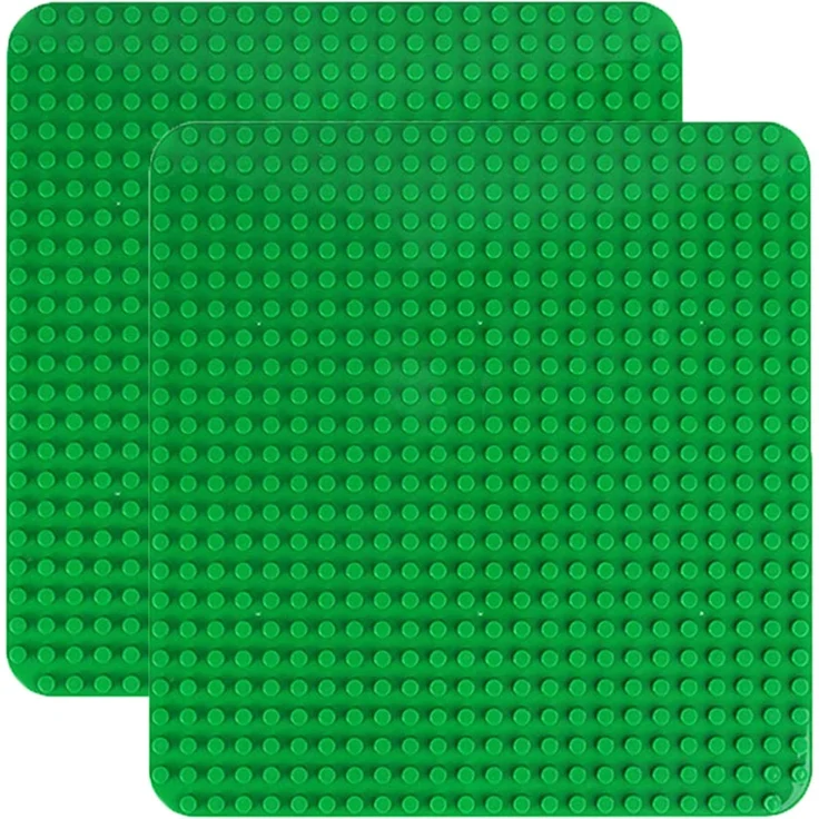 Große Bauplatte Kompatibel mit Lego Duplo Platten, Classic große Grundplatte,38. 4*38. 4cm Platten-Set für Kreatives Spielen, Grün (2 Stück ) – Bild 1