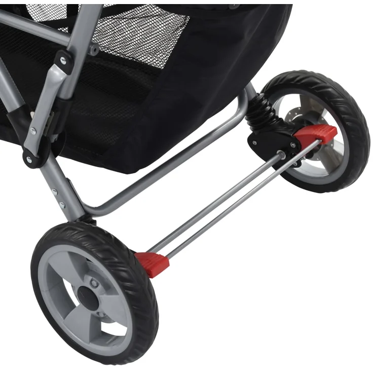 Geschwisterwagen Rosa und Schwarz Stahl – Bild 7