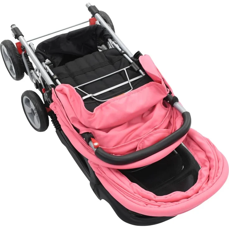 Geschwisterwagen Rosa und Schwarz Stahl – Bild 5
