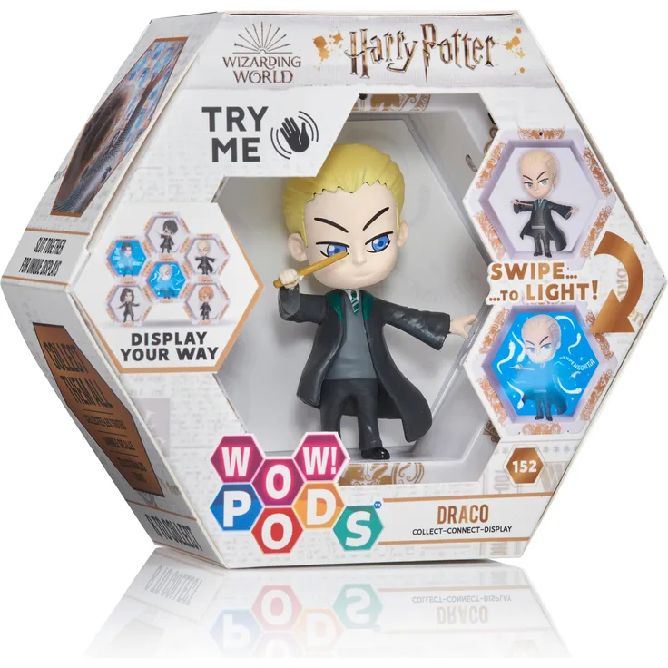 WOW! PODS Harry Potter Wizarding World beleuchtete Wackelkopf-Figur Serie 2 | Offizielles Sammlerstück Spielzeug - Draco Malfoy mit Mystery Light Reveal | Sammeln Sie Verbinden und Ausstellen