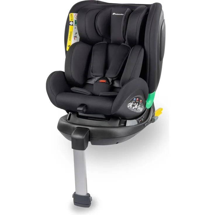 Bebeconfort EvolveFix Plus i-Size, Neugeborenes/Kleinkind/Kindersitz, ISOFIX-Kindersitz mit Stützbein, 360°-Kindersitz, ab Geburt bis zu 12 Jahren, bis 36 kg, 40-150 cm, Black Mist