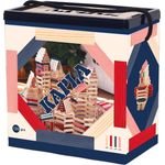 KAPLA® Holzbausteine120er Box rosa, rot dunkelblau