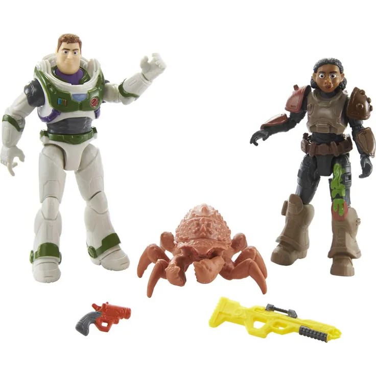 Buzz Lightyear HHY15 - Space Ranger Verteidigungsfiguren & Zubehör, Exklusive Packung, ca 13cm groß, 2 Actionfiguren, Käfer & Werkzeuge, Spielzeug für Kinder ab 4 Jahren