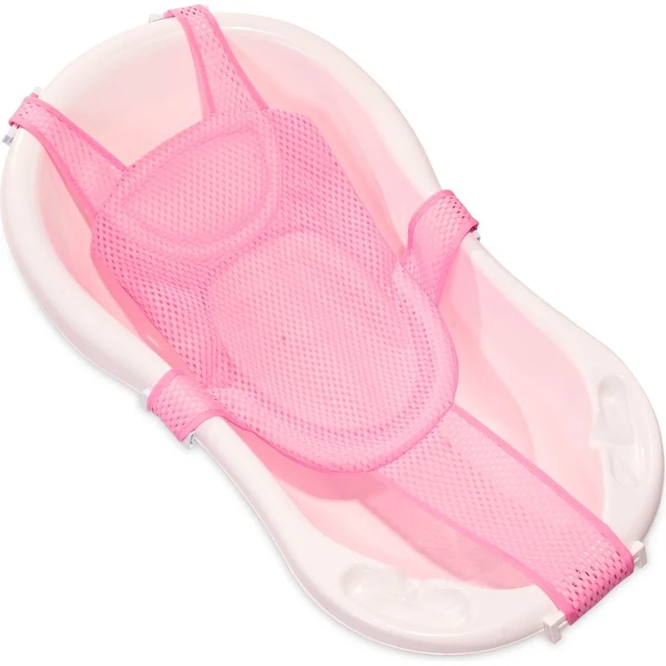 Lorelli Babywannennetz Turtle, Kunststoff Clips, Badewanneneinsatz, ab Geburt pink – Bild 1