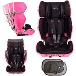 Blijr Uniek Pink Autositz Kindersitz für Kinder ab 3,5 bis 12 Jahren Höhenverstellbar bis 150cm mit Wumbi Sonnenschutz - Preisvergleich
