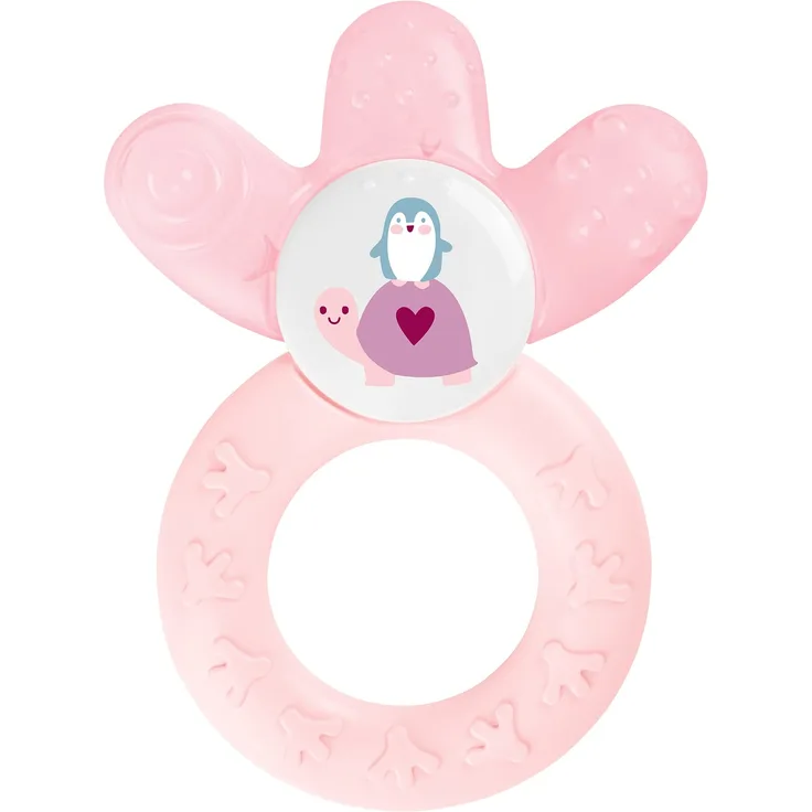 MAM Cooler, Beißring für Babys fördert Sehsinn & Motorik, Greifling mit Wasserkühlteil erreicht auch die Backenzähne, ab 4+ Monate, rosa