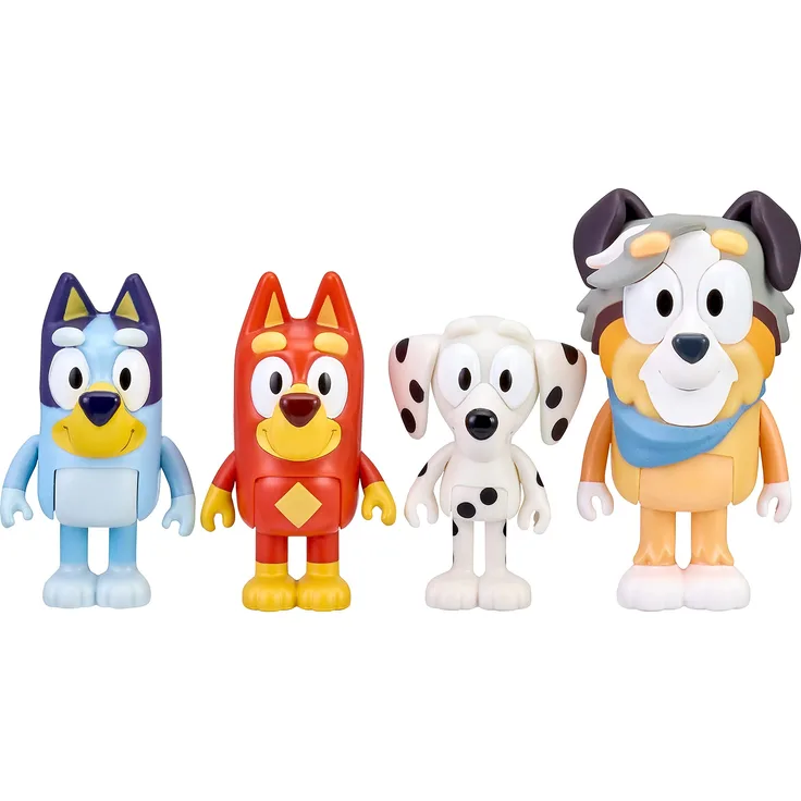 Bluey in der Schule: Figuren (6,3–7,6 cm) mit beweglichen Gelenken, 4er-Pack
