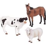 Terra Bauernhoftiere Figuren – Pferd, Schaf, Bulle – Realistische Tierfiguren Set, Kinder Bauernhof Spielzeug für Mädchen und Jungen ab 3 Jahre