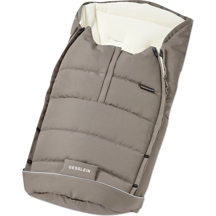 Gesslein Fußsack Igloo/Winterfußsack für Kinderwagen Design 714316, Sportwagen, Buggy oder Schlitten mit Thermo-Funktion, Kuschel-Fleece & Kordelzug im Kopfbereich, Farbe: Natur Braun
