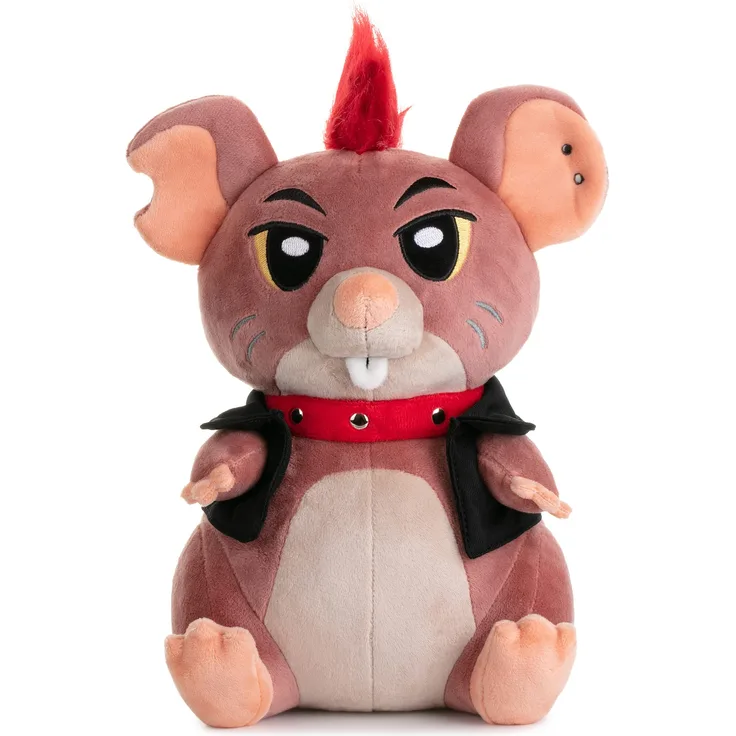 Ed, die Punk-Ratte | 26cm Plüschie Stofftier, Plüschtier, Ratten-Kuscheltier, braun rot schwarz