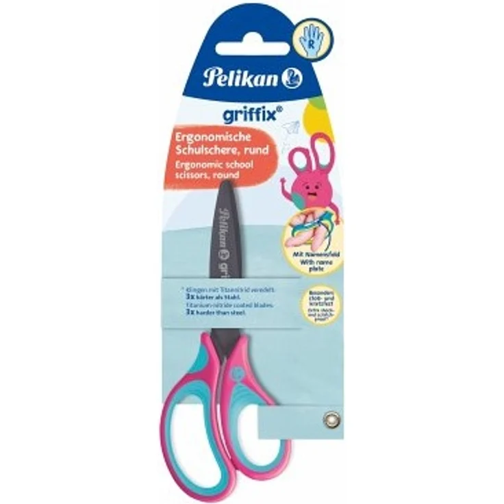 Pelikan griffix® Schulschere rund für Rechtshänder, LovelyPink – Bild 1